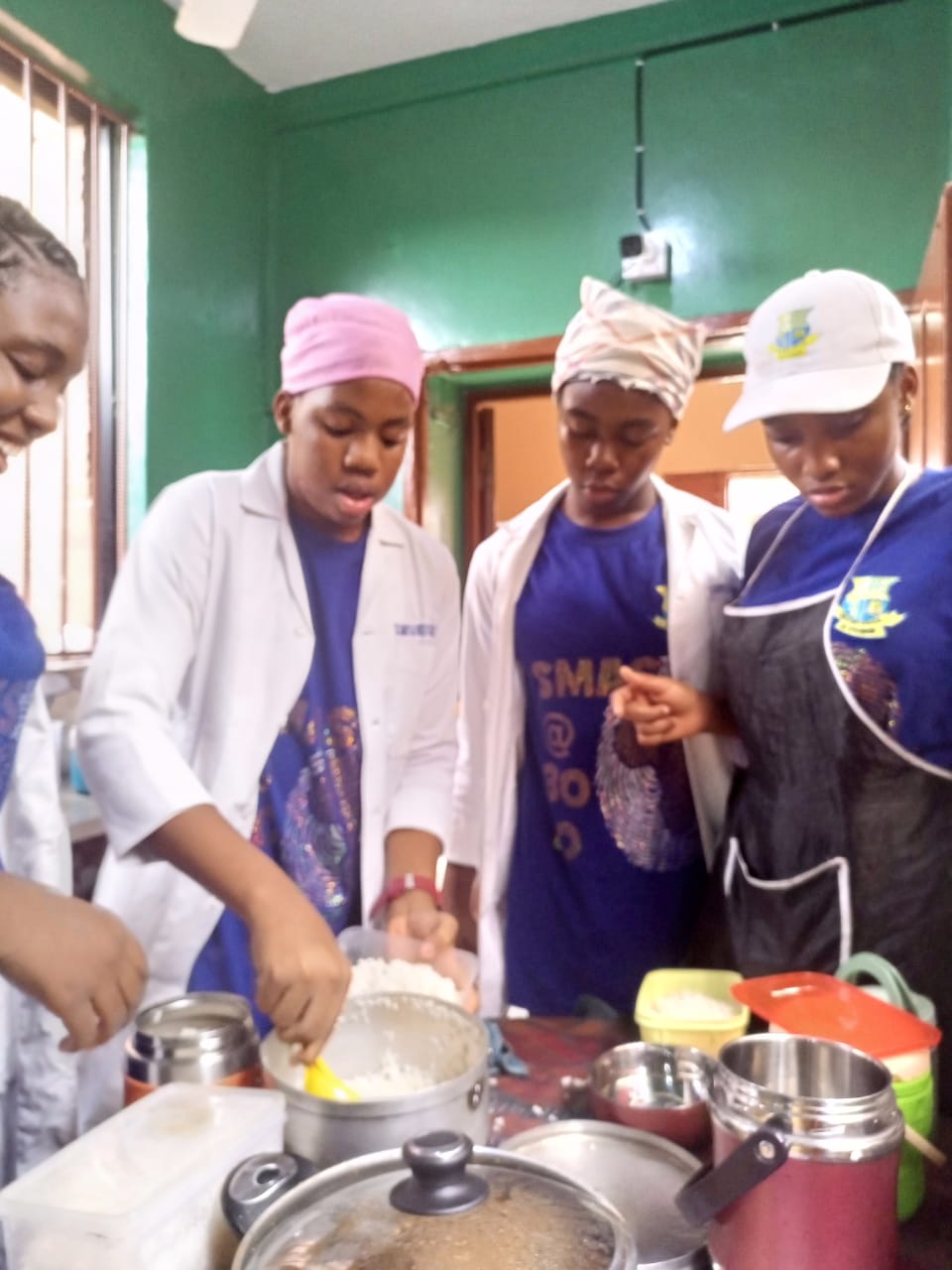 Students participating in school event